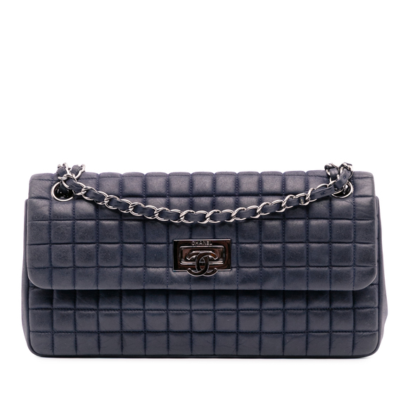 Pre-Loved Chanel Chocolate Bar Iridescent Calfskin Bubble Flap - Picture 1 of 12